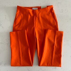 Rachel Zoe Hi Rise Slim Leg Pull On Colorful Nylon Polyester Pants Orange Sz 2